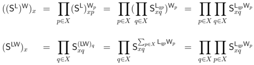 Matrix Equation ((S^L)^W)_X = (S^(LW))_X